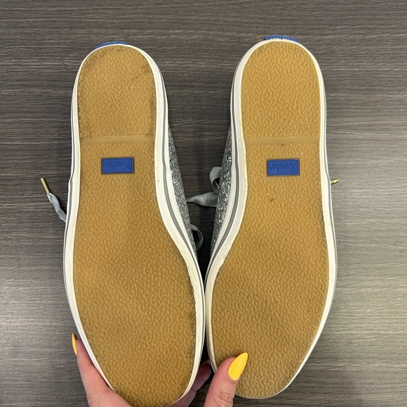 Kate Spade Keds Silver Glitter Champion Sneakers with Ribbon Laces Women’s 9 - Picture 8 of 8